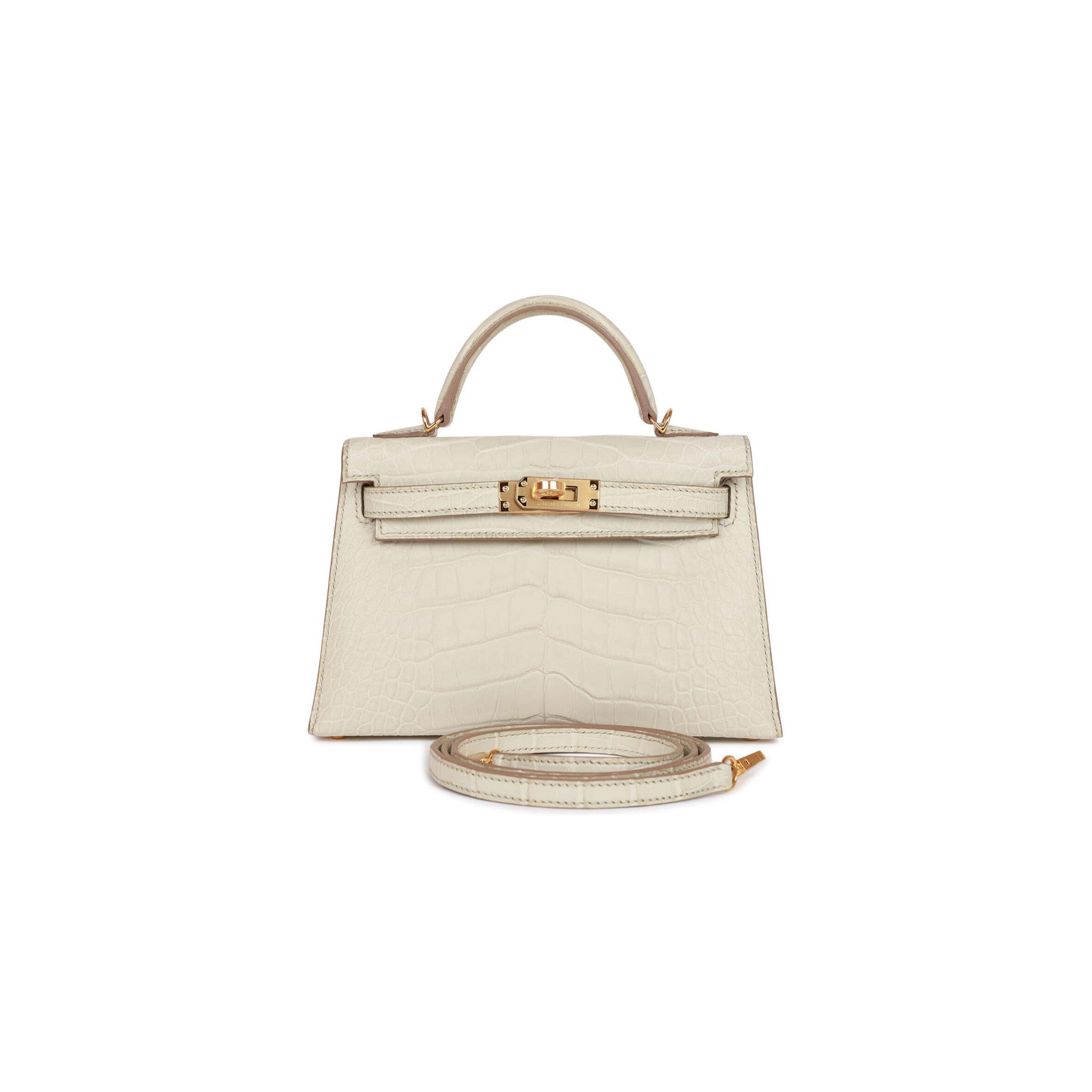 H**me5 master mini kelly matte alligator gold hardware (19*12*5.5cm)